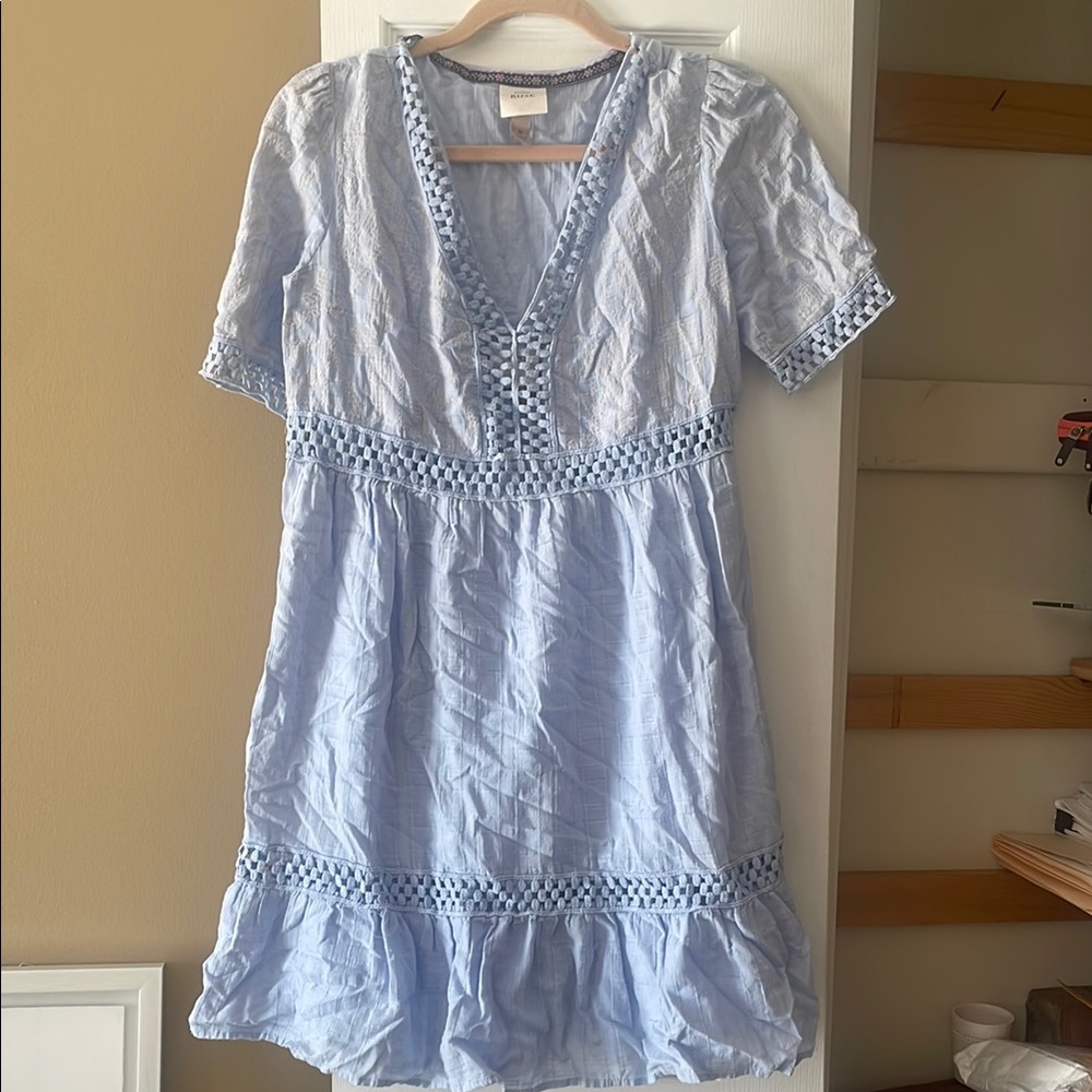 Light Blue V-Neck Dress